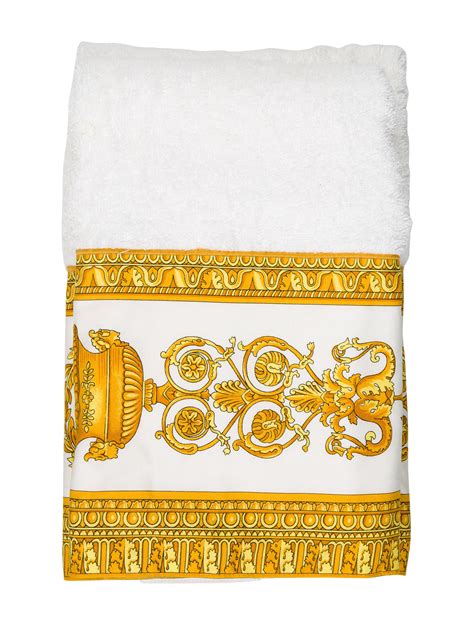 versace bathroom rug set|Versace hand towels.